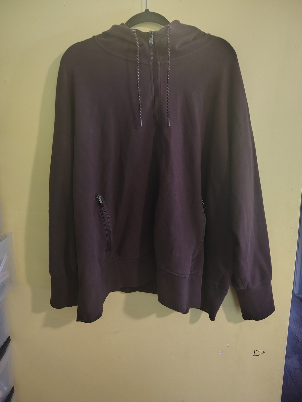 Old Navy Men's Brown Hooded Zip-Up Sweater